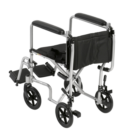 atc17-sl Drive Medical Lightweight Transport Wheelchair, 17" Seat, Silver