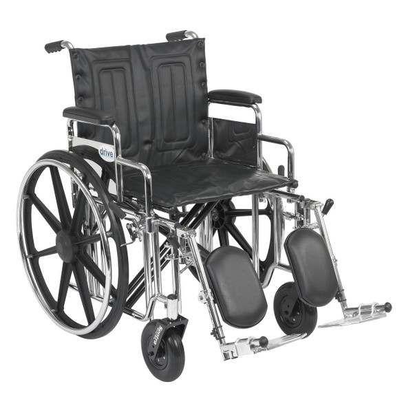 std20dda-elr Drive Medical Sentra Extra Heavy Duty Wheelchair, Detachable Desk Arms, Elevating Leg Rests, 20" Seat