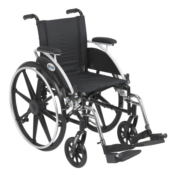 l414dda-sf Drive Medical Viper Wheelchair with Flip Back Removable Arms, Desk Arms, Swing away Footrests, 14" Seat