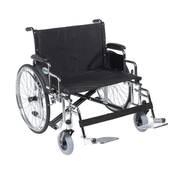 std26ecdda-sf Drive Medical Sentra EC Heavy Duty Extra Wide Wheelchair, Detachable Desk Arms, Swing away Footrests, 26" Seat