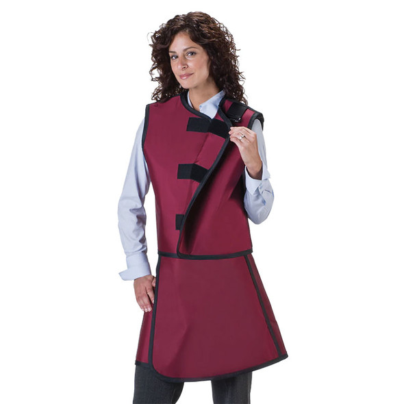 63001-18 Wolf X-Ray Corporation 63001-18 Wolf X-Ray Corporation COAT APRON - .5 mm   Regular Lead   24X40  Burgundy - Medium