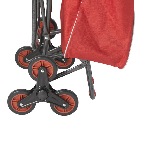 607r Drive Medical Deluxe Rolling Shopping Cart with Seat, Red