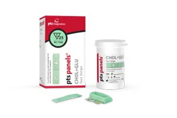 PTS Diagnostics DIAGNOSTICS CARDIOCHEK™ 1765 Cholesterol Plus Glucose Panel (For CardioChek PA Analyzers Only), CLIA Waived, 25 tst/bx (Distributor Agreement Required - See Manufacturer Details Page) (Not Available For Sale into Canada) , box