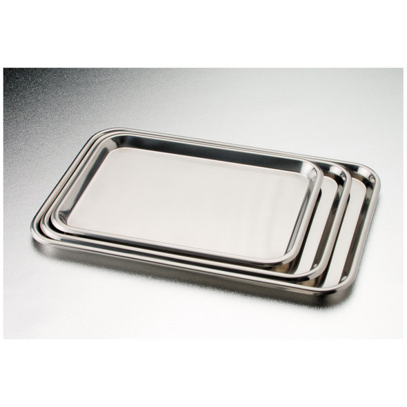Dukal Corporation 4262 Flat Instrument Tray, 15 1/8in. x 10½in. x 5/8in., Stainless Steel , each