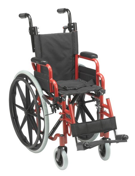 wb1200-2gfr Inspired by Drive Wallaby Pediatric Folding Wheelchair 12" Fire Truck Red