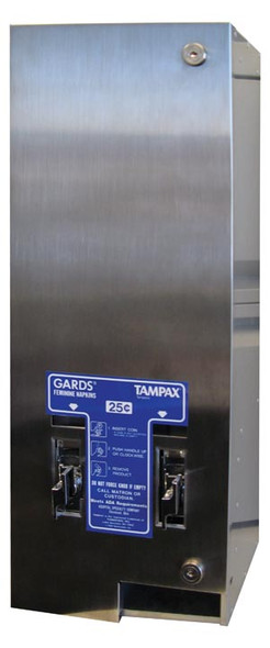 D1-25 Hospeco Dispenser For Napkin and Tampon, 25 Cent Coin Operated