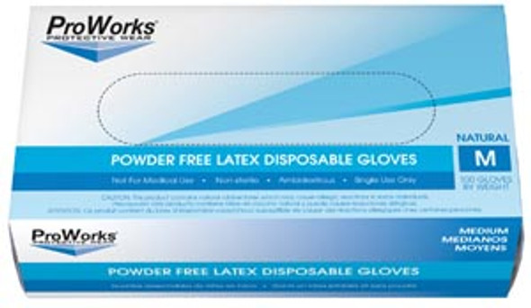 GL-L105FM Hospeco Latex Glove, Powder-Free, Medium, 100/bx, 10bx/cs