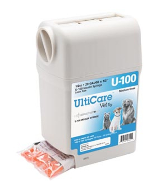 UltiMed, Inc. 07251 UltiGuard U-100 Syringe Dispenser, 29G x ½in., 1/2cc, 100/bx , box