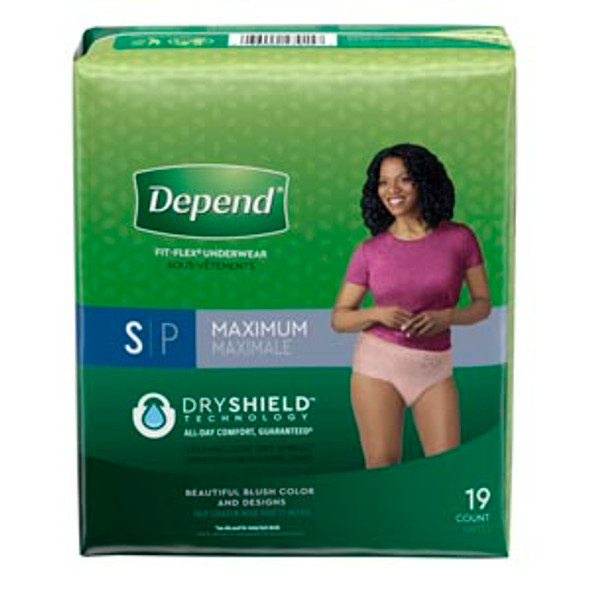 Kimberly-Clark Consumer DEPEND® 47915 Underwear, Maximum Absorbency, Small, Women, Tan, 19/pk, 2 pk/cs , case