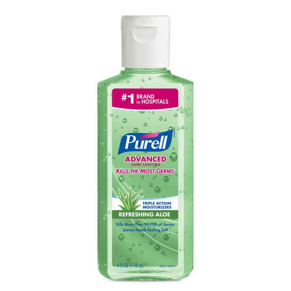 GOJO Industries, Inc. PURELL® 9631-24 Instant Hand Sanitizer with Aloe, 4 fl oz Bottle with Flip-Cap, 24/cs (224 cs/plt) (Item is considered HAZMAT and cannot ship via Air or to AK, GU, HI, PR, VI) , case