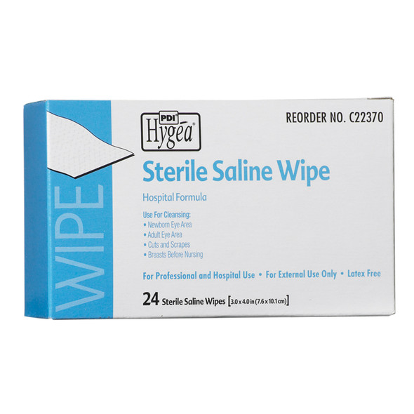 PDI - Professional Disposables, Intl. HYGEA® C22370 Sterile Saline Wipe, 6in. x 4in., 24 pk/bx, 24 bx/cs (92 cs/plt) (US Only) , case