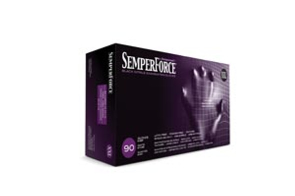 Sempermed USA BKNF106 Exam Glove, Nitrile, XX-Large, Black, 90/bx, 10 bx/cs , case