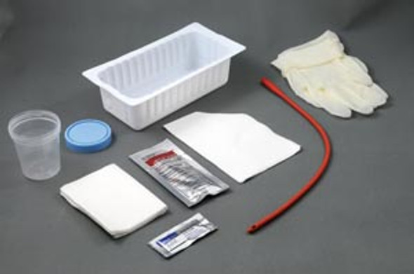 AS87114 Amsino International, Inc. Urethral Catheter Tray, 14FR Red Rubber Urethral Catheter, Sterile (This Item Contains Latex), 20/cs