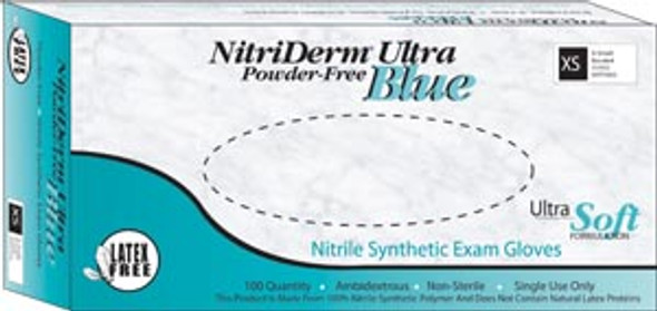 Innovative Healthcare Corp., Inc. NITRIDERM® 157050 Gloves, Exam, X-Small, Nitrile, Chemo Tested, Non-Sterile, PF, Textured, Blue, 100/bx, 10 bx/cs (96 cs/plt) , case