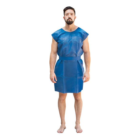 Dukal Corporation 304 Patient Gown, One Size, Dark Blue, 10/bg, 5 bg/cs , case