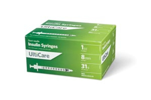 UltiMed, Inc. 9419 Insulin Syringe, 1cc, 31G x 5/16in., 100/bx , box
