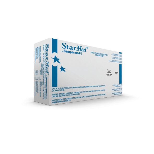 Sempermed USA STARMED® SM102 Latex Exam Glove, Powder-Free (PF), Small, 100/bx, 10 bx/cs (70 cs/plt) , case