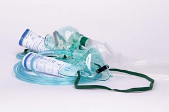 AS74010 Amsino International, Inc. Oxygen Mask, Adult, Standard, Medium Concentration with 7 ft Tubing, 50/cs