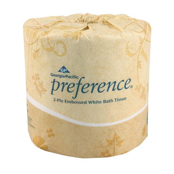 Georgia-Pacific Consumer Products PACIFIC BLUE SELECT™ 18280 Embossed Bathroom Tissue, 2-Ply, White, 4½in. x 4.05in., 550 sht/rl, 80 rl/cs (20 cs/plt) , case