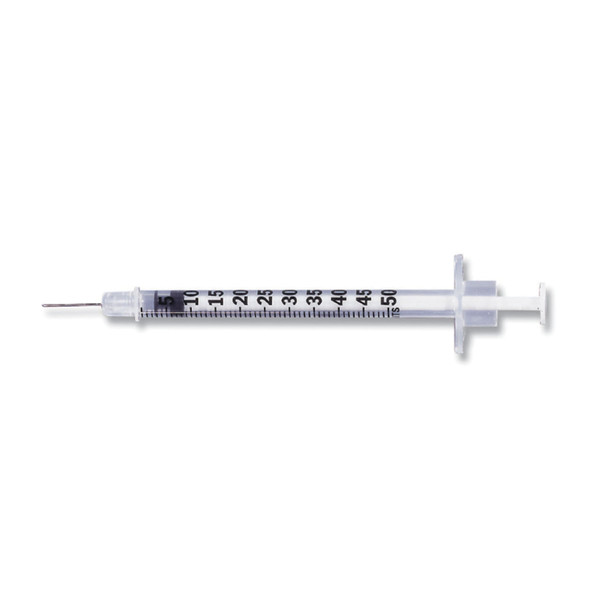 Embecta LO-DOSE™ 328468 Insulin Syringe, ½mL Lo-Dose™, Permanently Attached Needle, 31 G x 5/16in., Self Contained, U-100 Ultra-Fine™ Short, 100/bx, 5 bx/cs (Continental US Only) , case