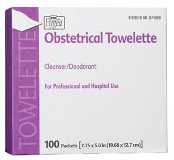 PDI - Professional Disposables, Intl. HYGEA® D74800 Obstetrical Towelette, 7.75in. x 5in., 1/pk, 100 pk/bx, 10 bx/cs (63 cs/plt) (US Only) , case