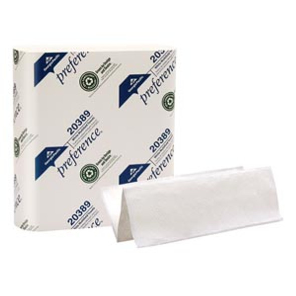 Georgia-Pacific Consumer Products PREFERENCE® 20389 Multifold Paper Towels, Paper Band, White, 9¼in. x 9½in. Sheets, 250 ct/pk, 16 pk/cs , case