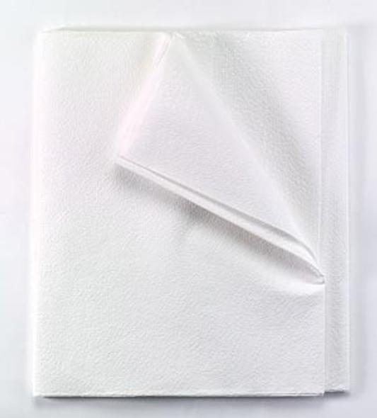 980940 TIDI Everyday Flat Sheets White Tissue/Poly Pebble 60in x 96in 25 per Case