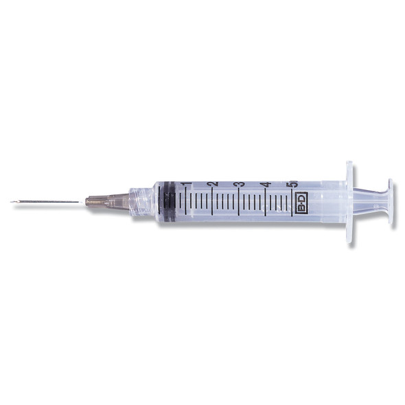 BD 309632 Syringe/Needle Combination, 5mL, Luer-Lok™ Tip, 21G x 1in., 100/bx, 4 bx/cs (36 cs/plt) (Continental US Only) , case