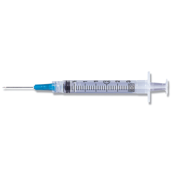 BD 309570 Syringe/ Needle Combination, 3mL, Luer-Lok™ Tip, 25G x 5/8in., 100/bx, 8 bx/cs (36 cs/plt) (Continental US Only) , case