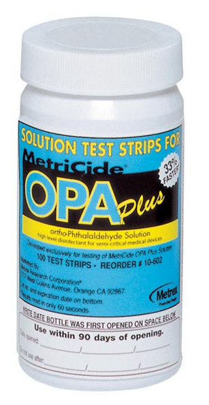 10-602 Metrex Research Corporation Test Strips OPA Solution, 100/btl, 2 btl/cs (US Only)
