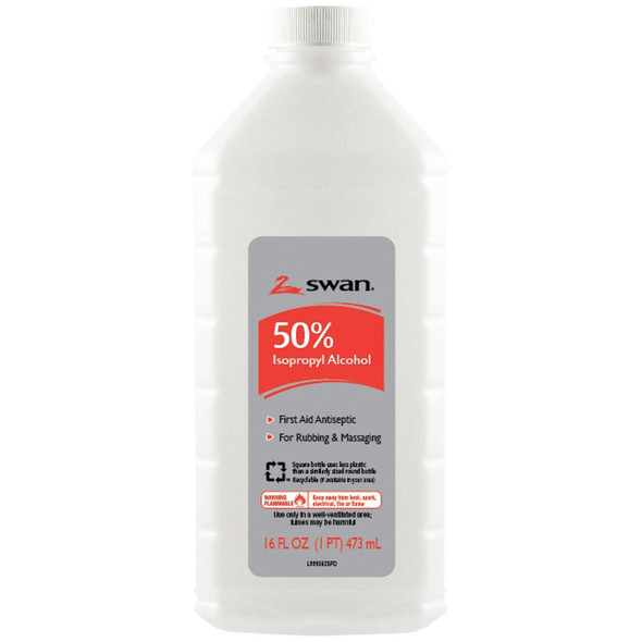 Cumberland Swan/Vi-Jon, Inc. SWAN® 1000032295 Isopropyl Rubbing Alcohol, 50% ISO, 16 oz, 12/cs (86443) (US Only) (Item is considered HAZMAT and cannot ship via Air or to AK, GU, HI, PR, VI) , case