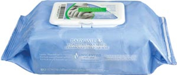 PDI - Professional Disposables, Intl. NICE-N-CLEAN® M233XT Baby Wipes (Unscented), 7in. x 8in., 80/pk, 12 pk/cs (60 cs/plt) (US Only) (Item is on Manufactuer Backorder w/no ETA of release date) , case