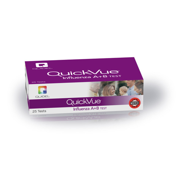 Quidel Corporation QUICKVUE® 20183 QuickVue® Influenza A+B Test, Dipstick Format, Identifies Type A, Type B, or Both, Two-Color Endpoint, CLIA Waived, 25 test/kit (Continental US Only - including Alaska & Hawaii) (Item is Non-Returnable) , kit