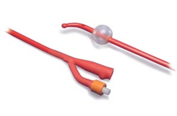 Cardinal Health 1512C Coude Foley Catheter, 5cc, 2-Way, Red Latex, 20FR, 17in.L, 12/ctn (Continental US Only) , carton