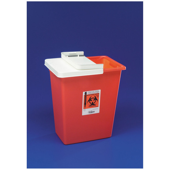 Cardinal Health 8933 Container, 12 Gal, Large Volume Red, Hinged Lid, 18¾in.H x 12¾in.D x 18¼in.W, 10/cs (12 cs/plt) (Continental US Only) , case