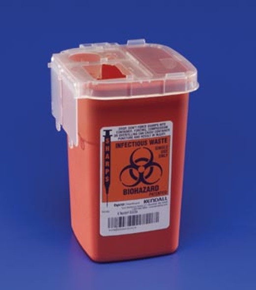 Cardinal Health 8900SA Sharps Container, 1 Qt, Red, 100/cs (24 cs/plt) (Continental US Only) , case