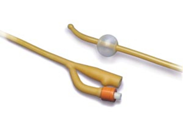 Cardinal Health 1616C Coude Foley Catheter, 5cc, 2-Way, Amber Latex, 16FR, 17in.L, 12/ctn (Continental US Only) , carton
