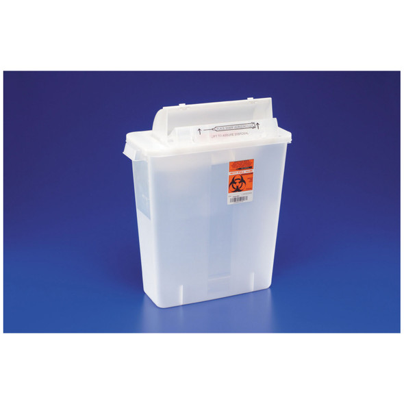 Cardinal Health 8536SA IN-ROOM Sharps Container, 12 Qt, Clear, SHARPSTAR Lid & Counter-Balanced Door, 16in.H x 6in.D x 13¾in.W, 10/cs (18 cs/plt) (Continental US Only) , case