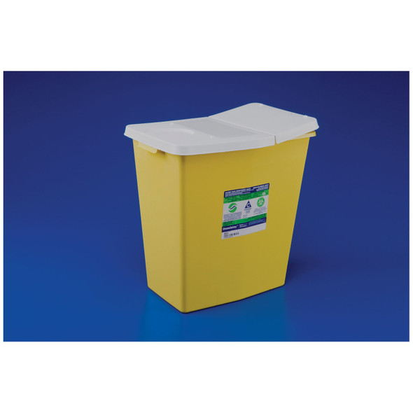 Cardinal Health HEALTH CHEMOSAFETY™ 8989 Sharps Container, 18 Gal, Yellow, Hinged Lid, 26in.H x 12¾in.D x 18¼in.W, 5/cs (7 cs/plt) (Continental US Only)&nbsp;&nbsp;<Strong style=in.color:redin.>Max weekly quantity allowed: 15</Strong> , case