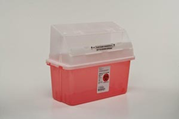 Cardinal Health 31353603 Sharps Container, Translucent Red, 5 Qt, Junior, 14in.H x 6in.D x 13in.W, 14/cs (15 cs/plt) (Continental US Only) , case