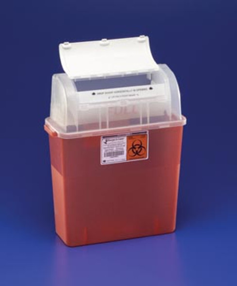 Cardinal Health 31314886 Sharps Container, 3 Gal, Translucent Red, 20½in.H x 6in.D x 14in.W, 12/cs (Continental US Only) , case