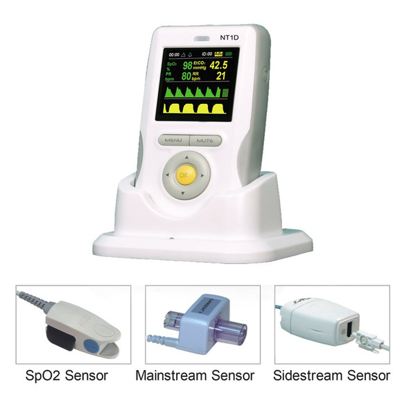 Solaris Medical Technology NT2D-D Handheld Mainstream CO2 & SpO2 Monitor (with Philips CAPNOSTAT 5 Mainstream CO2 Sensor) (NT2D-D)