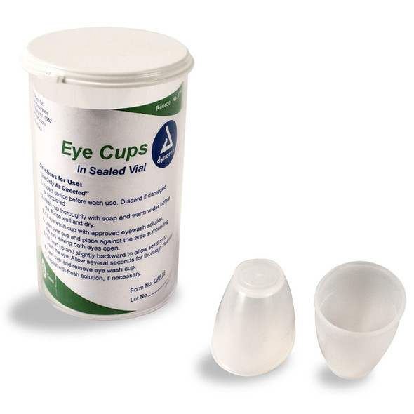Dynarex 3380 Opaque Non-Sterile Rinse Sealed Vial Eye Cup - 6/Box 50 Box/Case