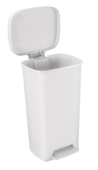 25266 Brewer Company Waste Can, 52 Qt, Rectangular, White