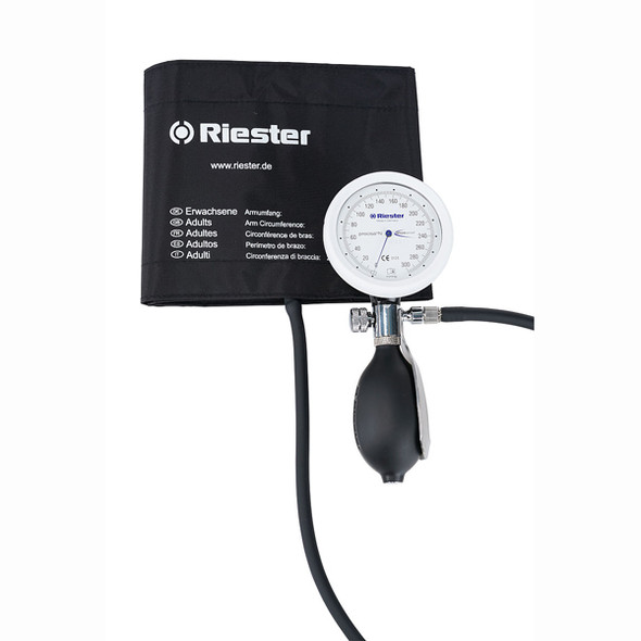 Riester 108 Latex Free Black Velcro Cuffs with Two Tubes, Adult Cuff 54.5 x  14.5 cm