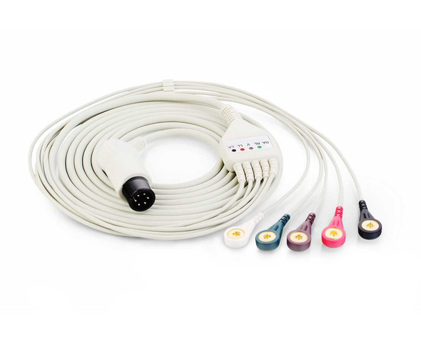 Edan 01.57.471095-10 3 Lead Integrative Snap ECG Cable with Leadwire