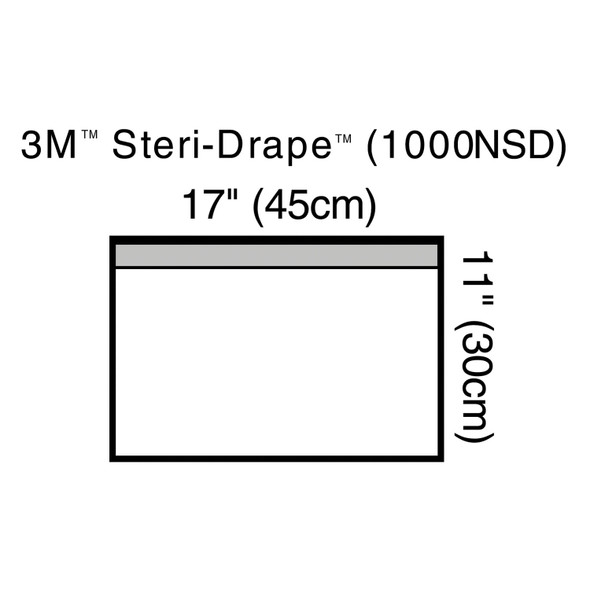 Solventum Corporation STERI-DRAPE™ 1000NSD Towel Drape, Small, 11in. x 17in., Non-Sterile, Clear Plastic, Adhesive Strip, 100/cs (Continental US+HI Only) , case