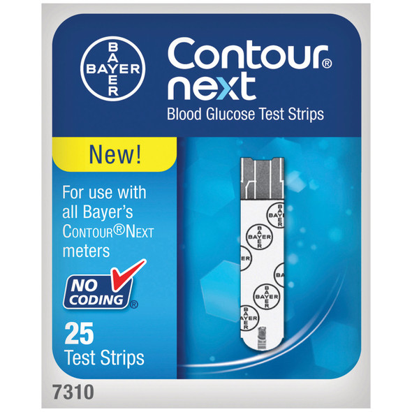 Ascensia Diabetes Care CONTOUR® 7310 Blood Glucose Test Strips, 25/btl (Minimum Expiry Lead is 90 days) (Continental US+HI, PR Only) , bottle