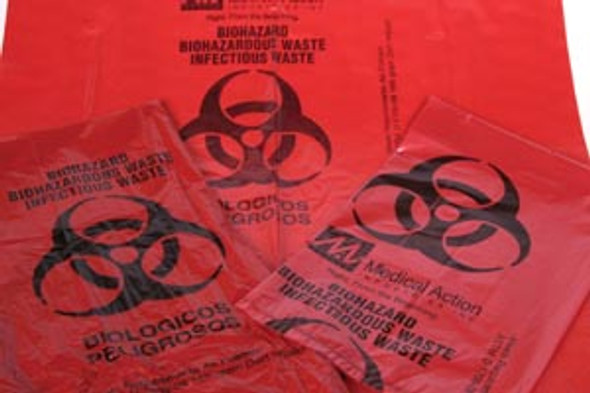 Medegen Medical Products, LLC 172M Infectious Waste Bag, 38in. x 45in. Red, 1.2 mil, 44 gal, 250/cs , case