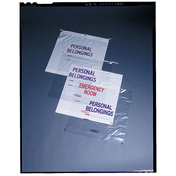 Medegen Medical Products, LLC 50-51 Personal Belongings Bag, 20in. x 20in. x 4in., Clear, Standard Duty, Rigid Handle, 250/cs , case